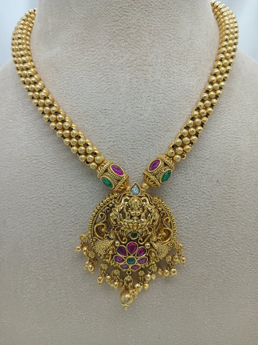 Heritage Shringarika Antique Temple Necklace Set | Front Design | SeaShell4U Jewels