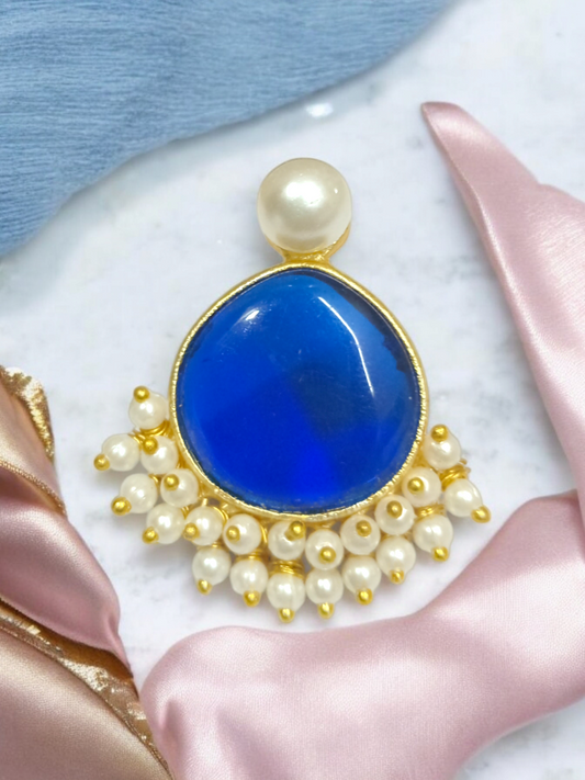 Elegant Gold Brass Statement Earrings | Front Design | SeaShell4U Jewels