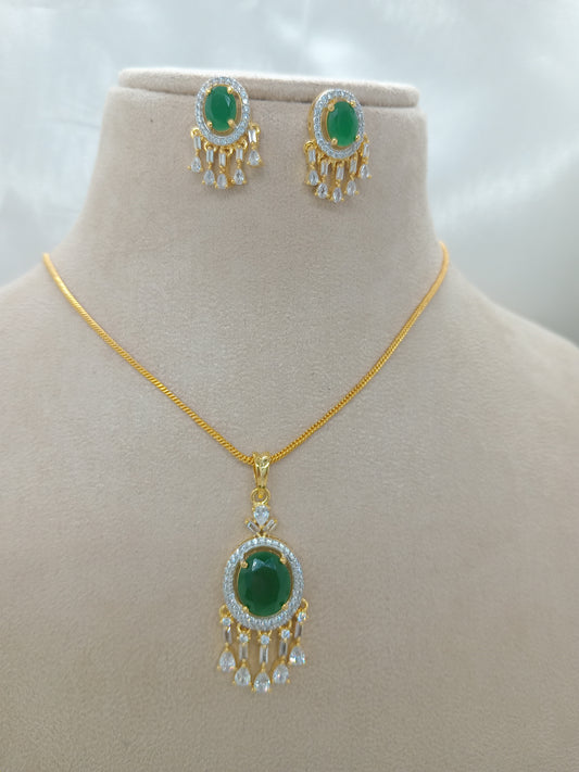 Elegant Classic Gold Brass Jewellery Set | Front View | SeaShell4U Jewels