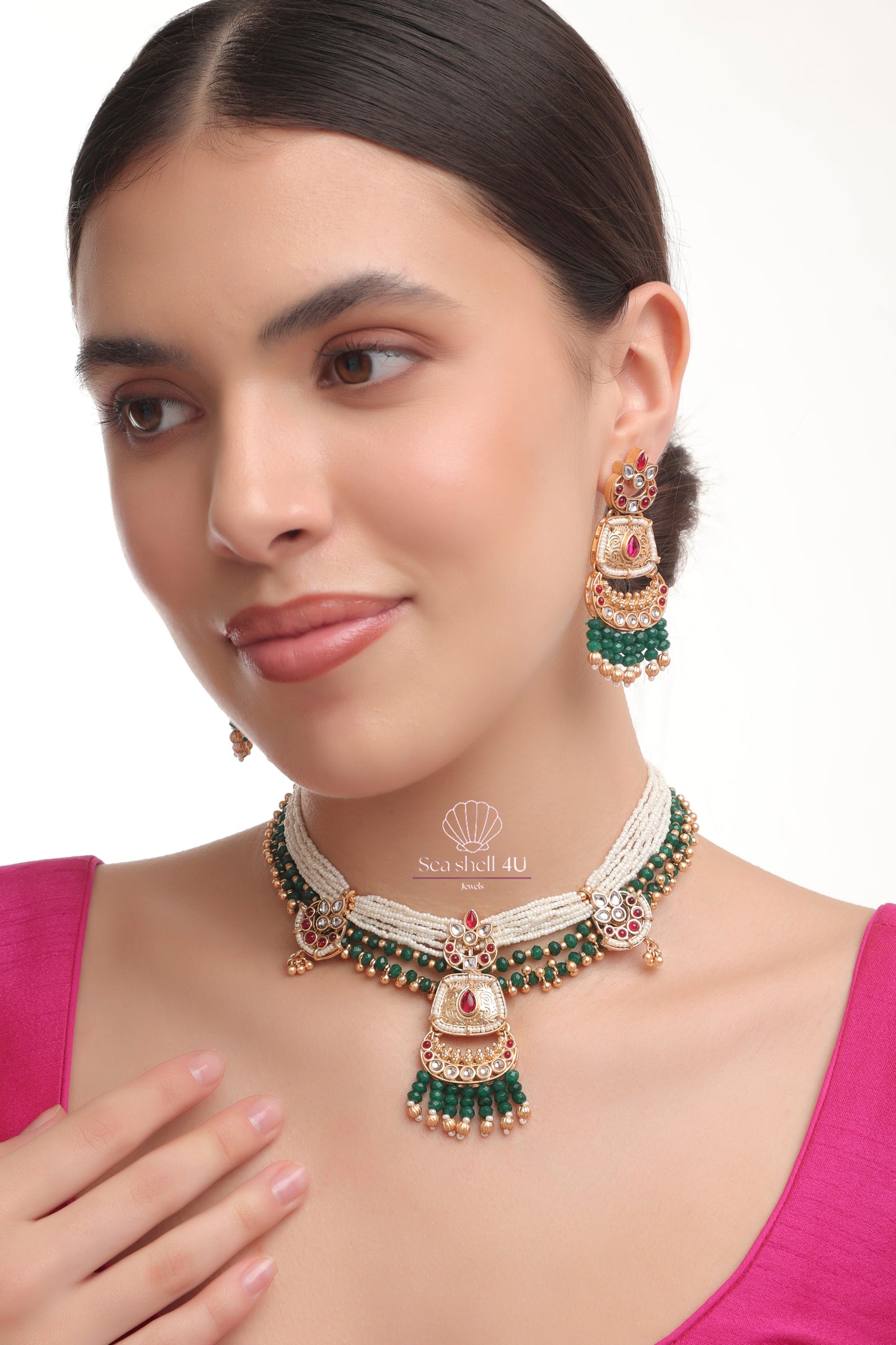 Elegant Classic Heritage Harmony Necklace Set | Front Design | SeaShell4U Jewels