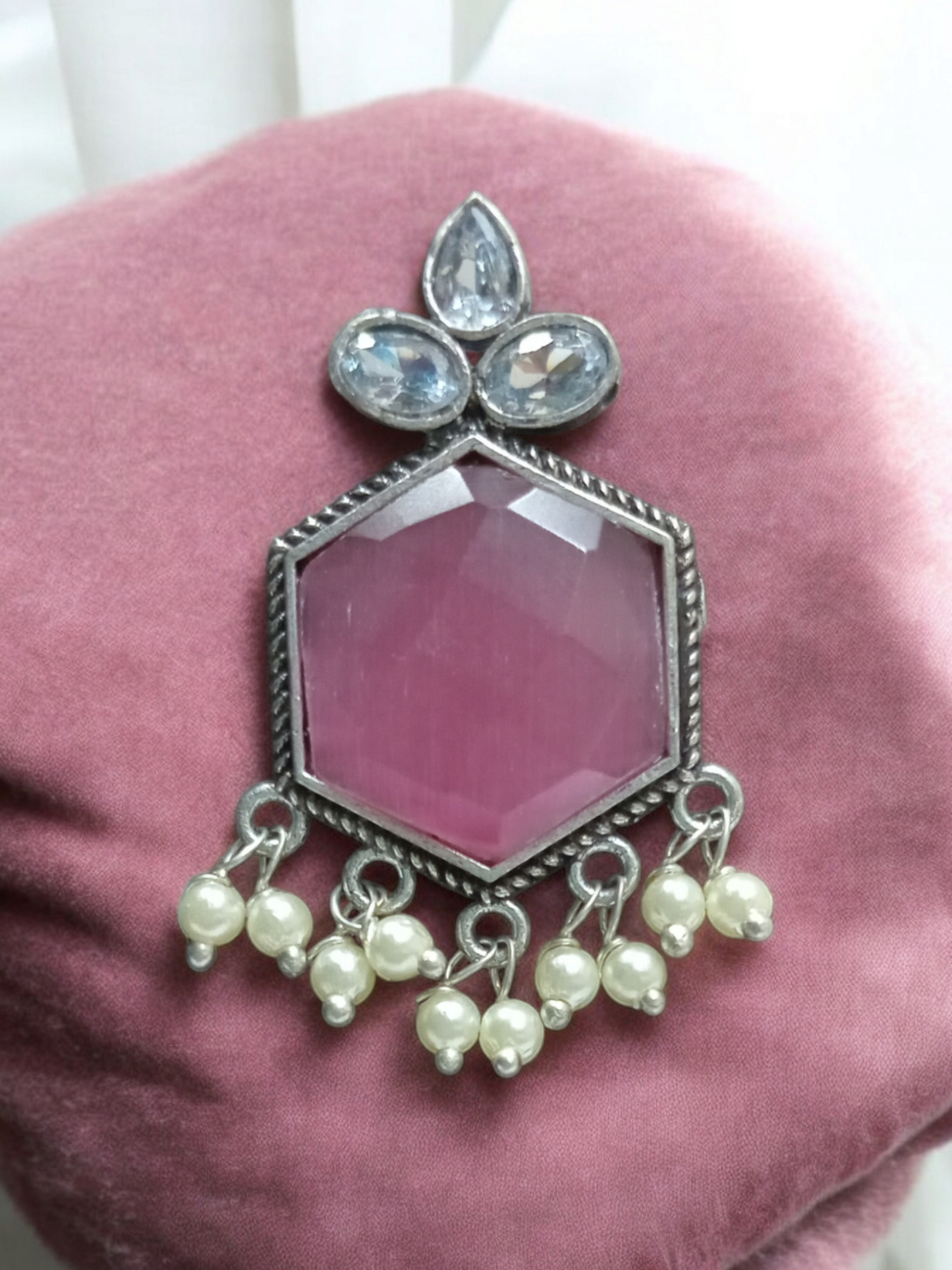 Regal Royal Pearl Charm Earrings | Front View | SeaShell4U Jewels