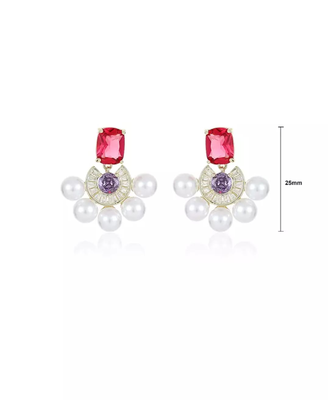 Timeless Glow Gold Brass Earrings for Women | Front View | SeaShell4U Jewels
