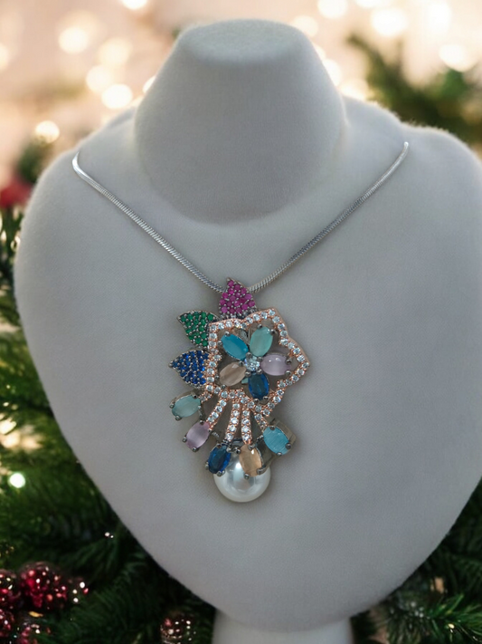 Gold Brass Premium & Elegant Pendant Set For Women