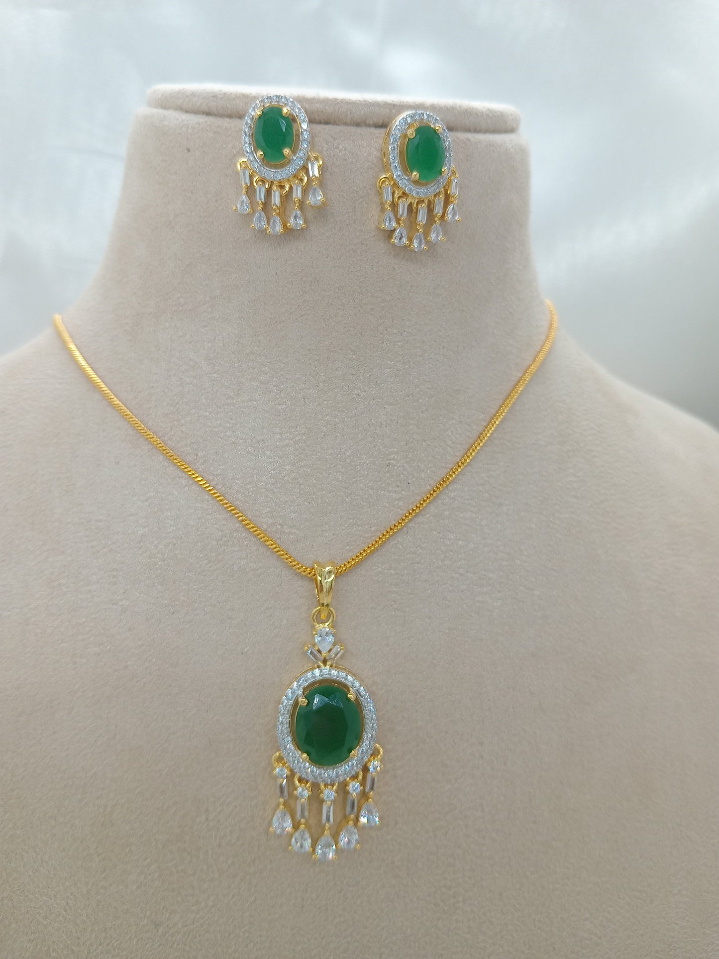 Gold Brass Premium & Elegant Pendant Set For Women