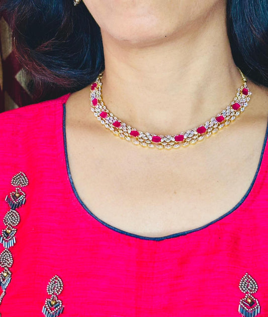 Dazzling Diamond Necklace Set For Women