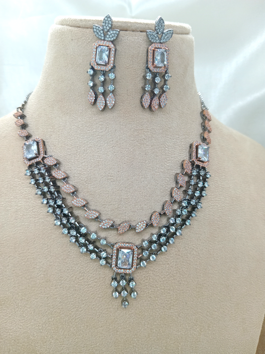 Dazzling Diamond Necklace Set For Women