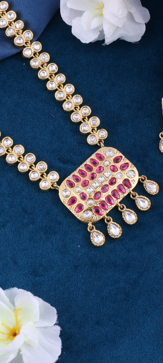 Gold Brass Premium & Elegant Kundan Set For Women