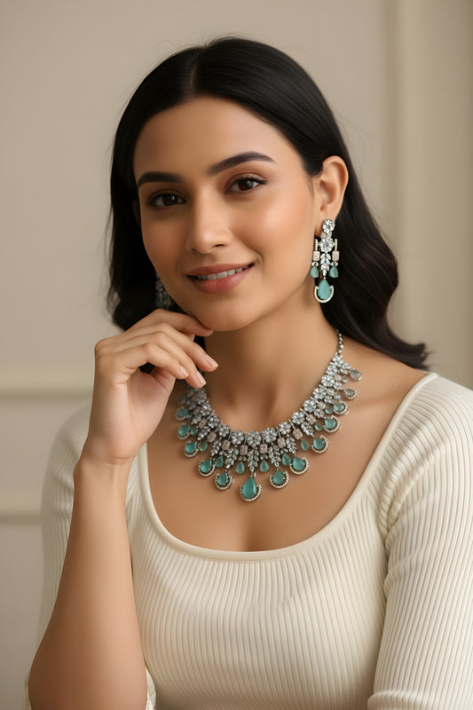 Dazzling Diamond Necklace Set For Women