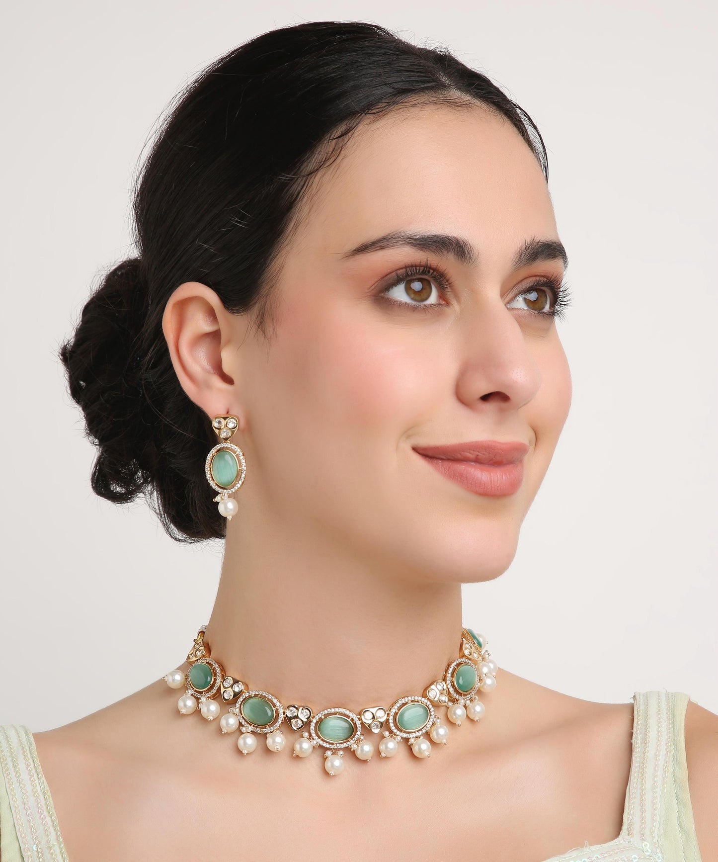 Seagreen Kundan Majesty