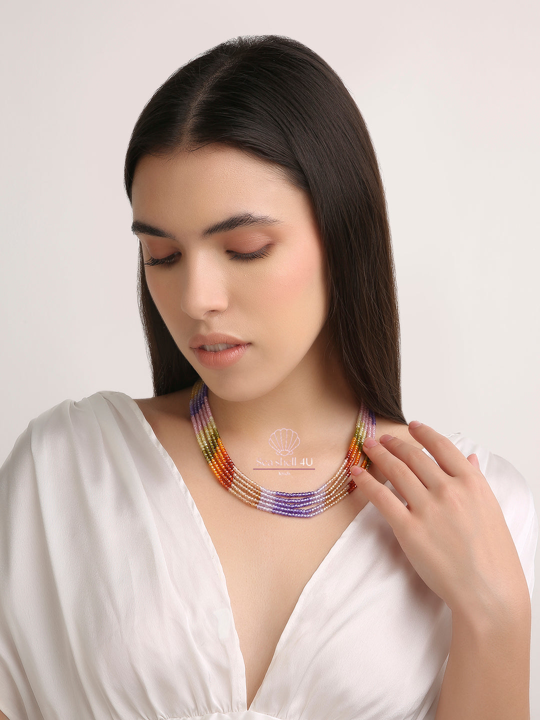 Elegant AuraFlow Grace Jewellery | Front View | SeaShell4U Jewels