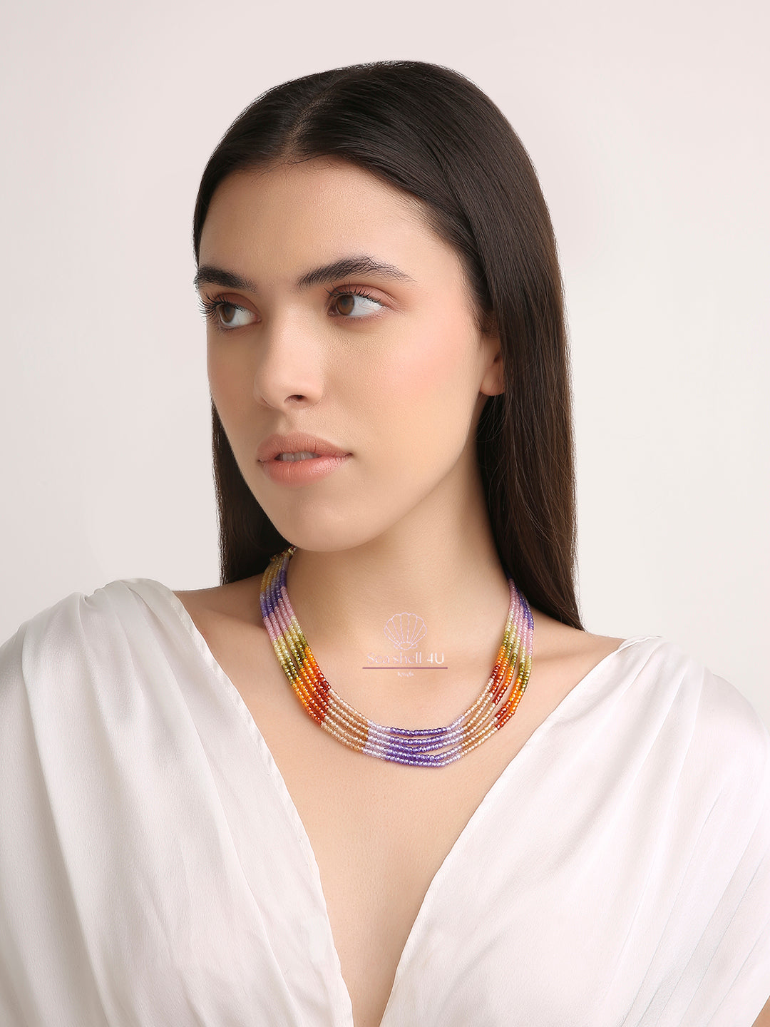 AuraFlow Grace Necklace | Front View | SeaShell4U Jewels