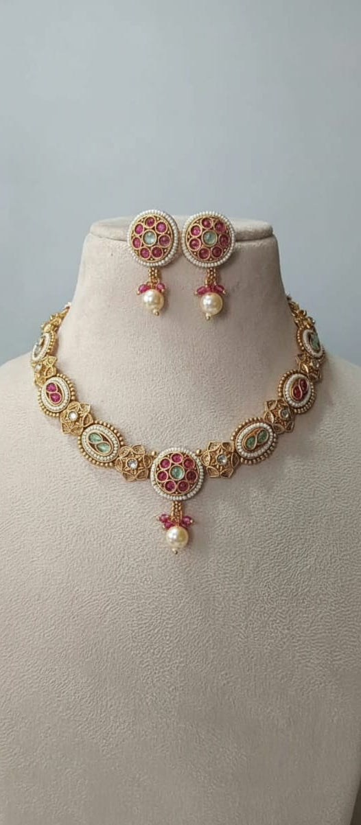  Old-World Brass Statement Necklace | Front View | SeaShell4U Jewels