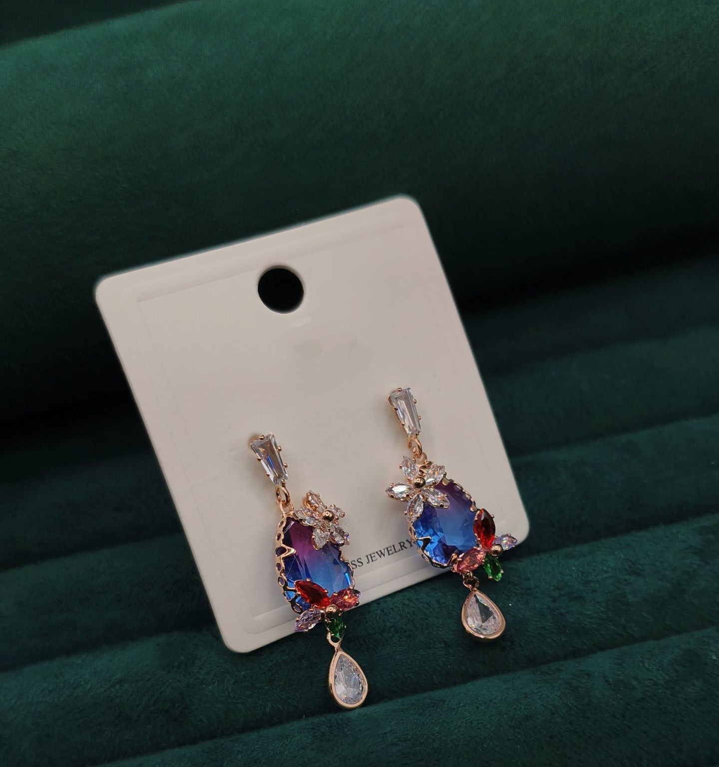 Blue Sapphire Radiance Drop Earrings | Front View | SeaShell4U Jewels