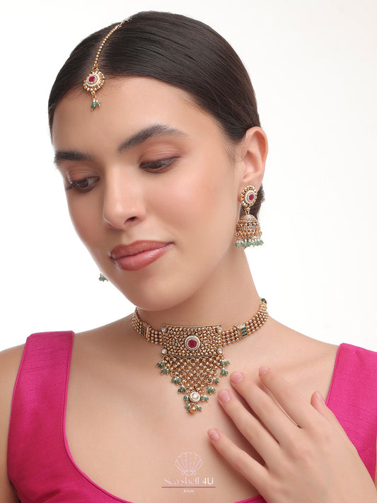 Elegant Traditional Choker Jewellery | Front View | SeaShell4U Jewels