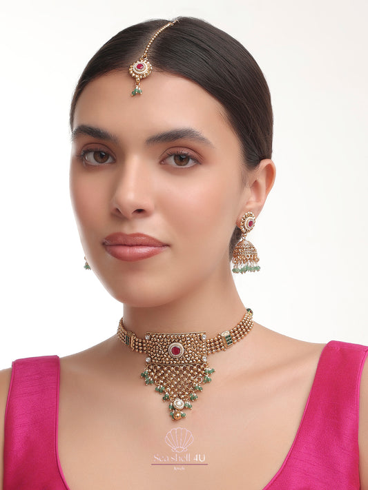 Regal Heritage Choker Necklace | Front Design | SeaShell4U Jewels