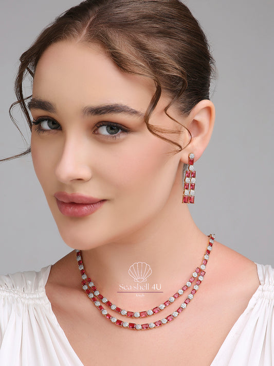 Premium Royal Diamond Grace Necklace | Front View | SeaShell4U Jewels