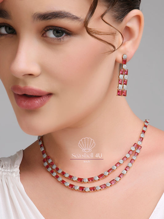 Royal Diamond Grace Necklace for Women | Front View | SeaShell4U Jewels