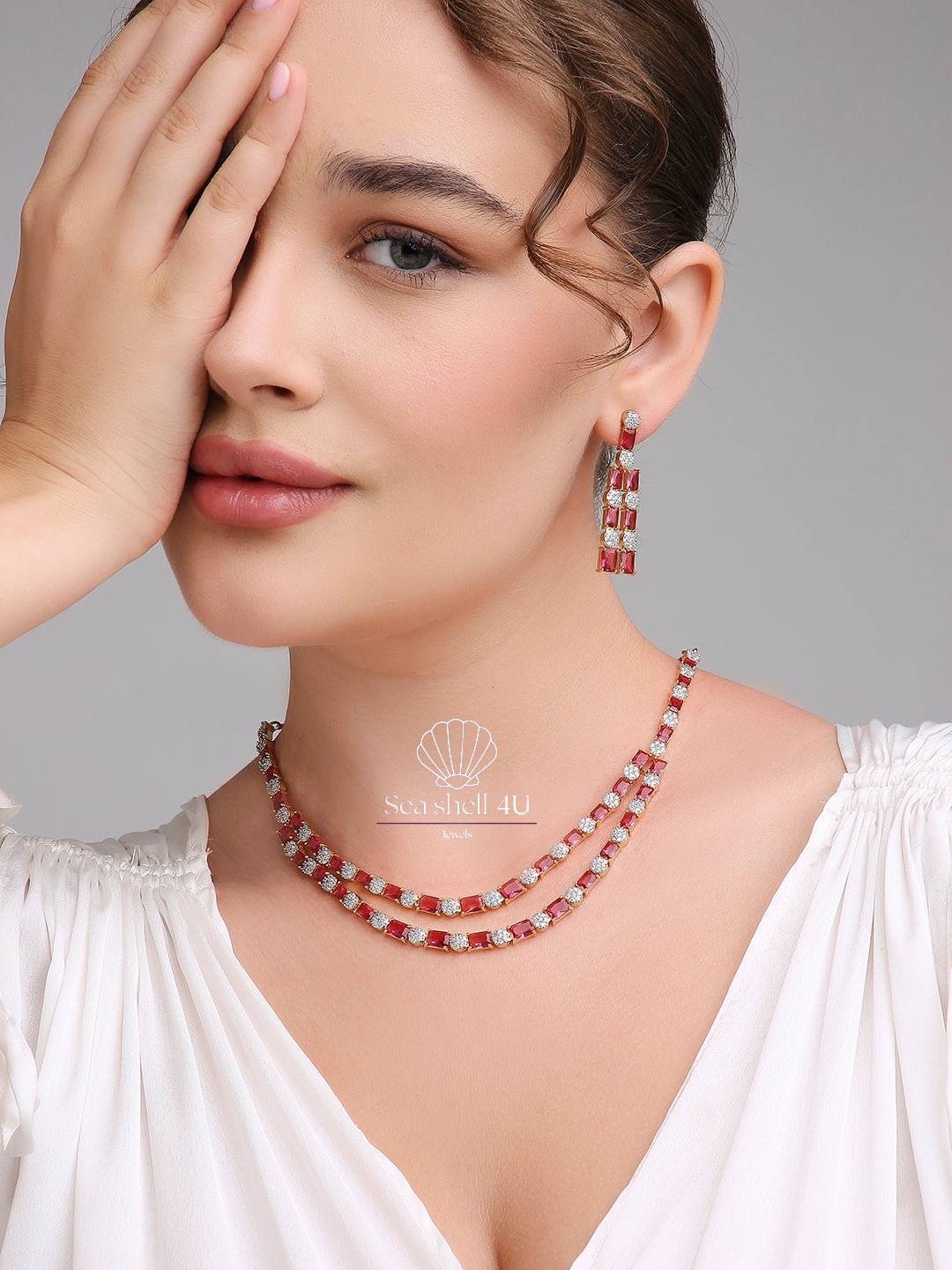 Timeless Diamond Charm Elegant Necklace | Front Design | SeaShell4U Jewels