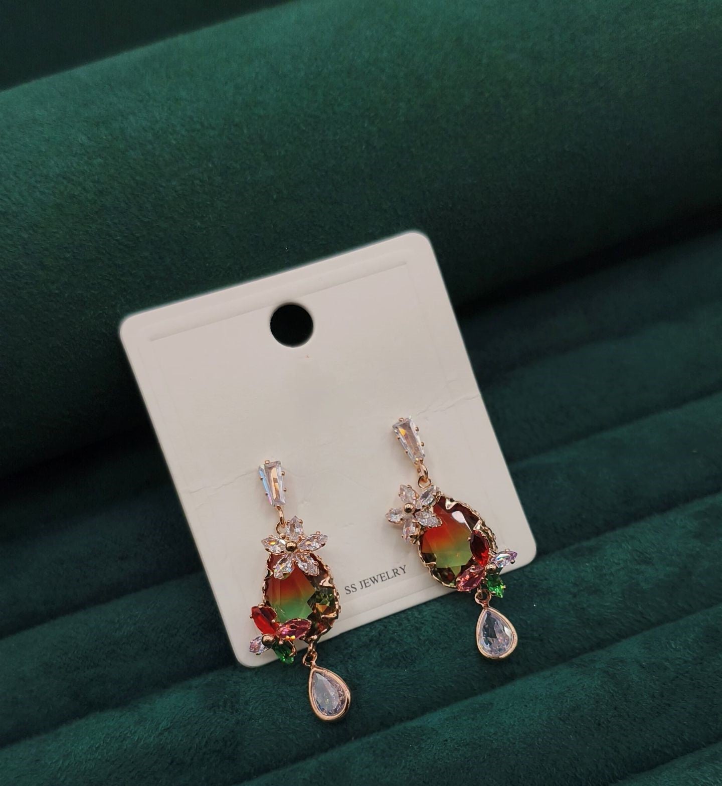 Green Radiance Drop Earrings