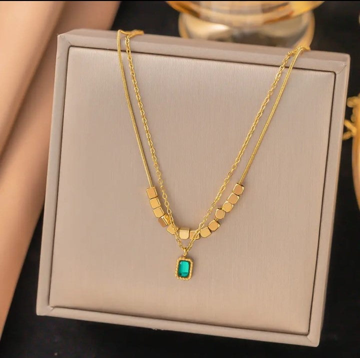 Emerald Korean Necklace