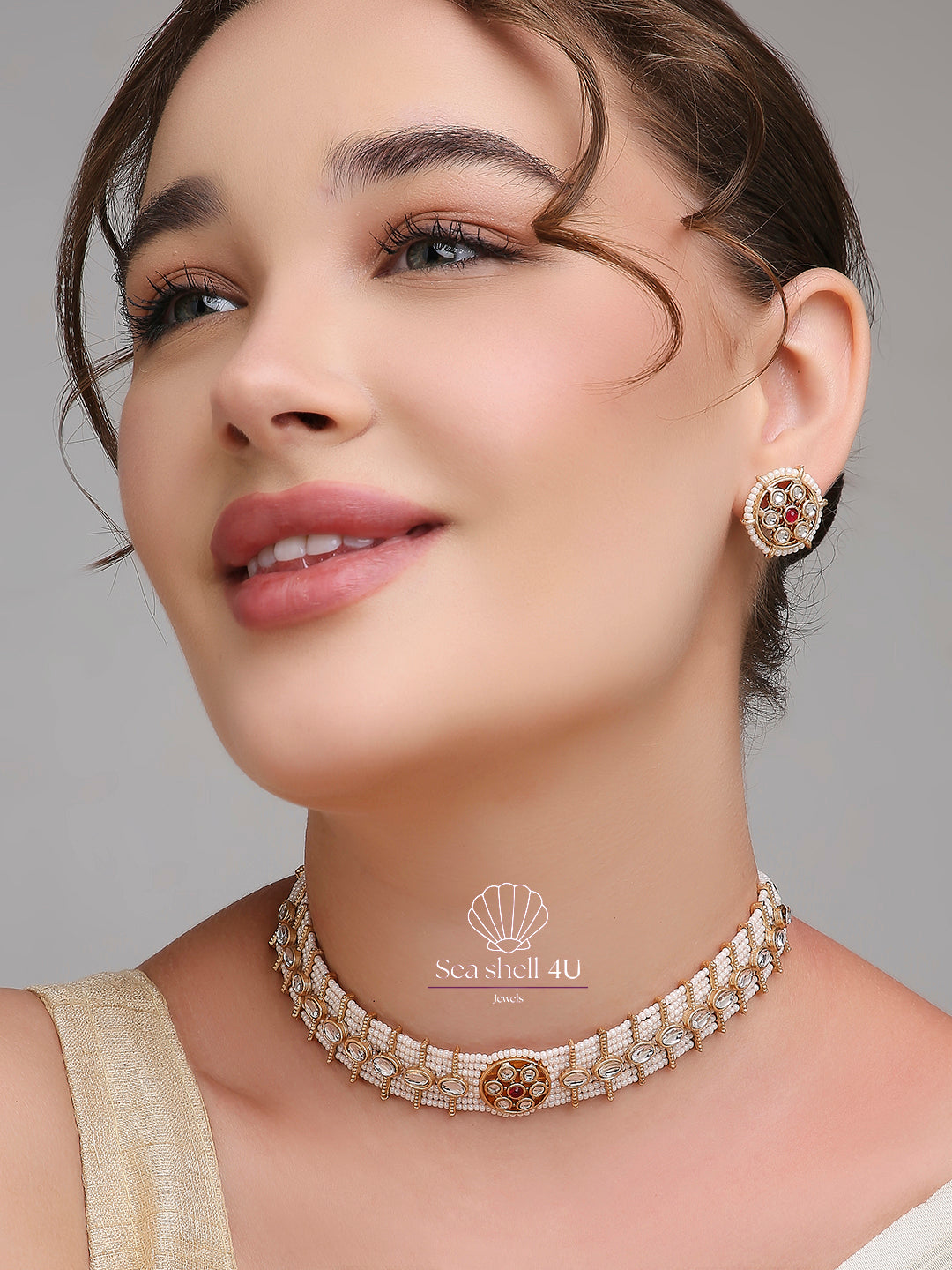 Regal Antique Elegance Premium Necklace | Front Design | SeaShell4U Jewels