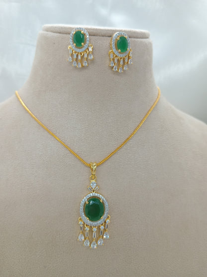 Elegant Classic Gold Brass Jewellery Set | Front View | SeaShell4U Jewels