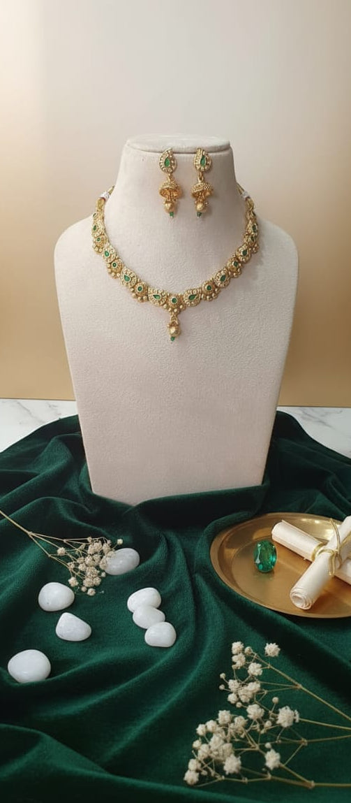 Exclusive Premium Bridal Artificial Necklace Set – Front View SeaShell4U Jewels