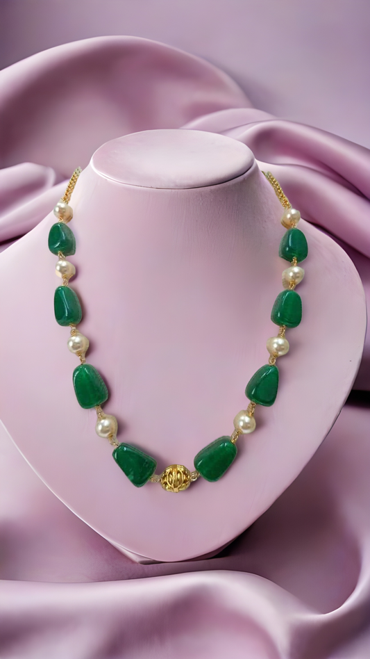 Classic Gemstone Elegance Necklace | Front View | SeaShell4U Jewels