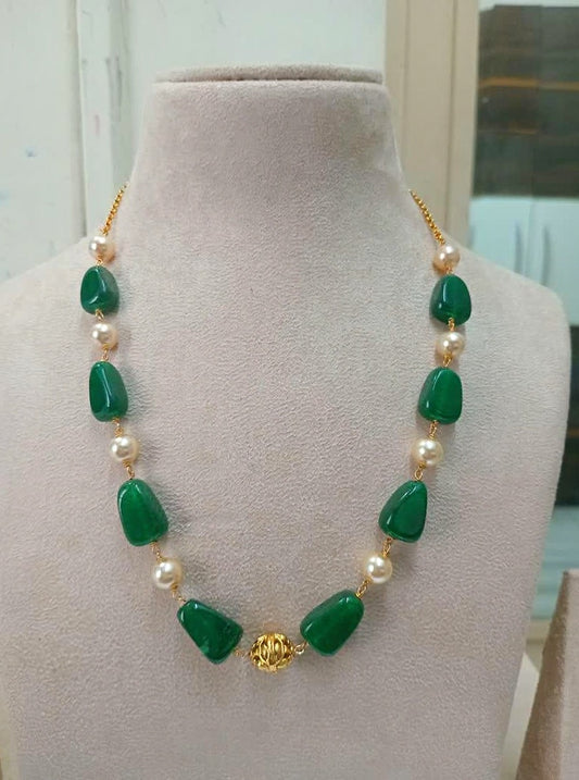 Regal Semi-Precious Stone Necklace | Front Design | SeaShell4U Jewels