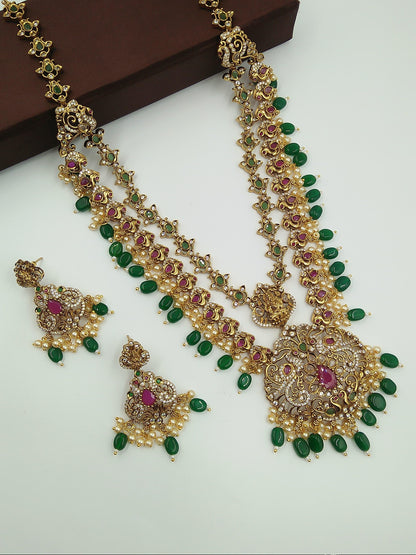 Shringarika Antique Gold Temple Necklace Set