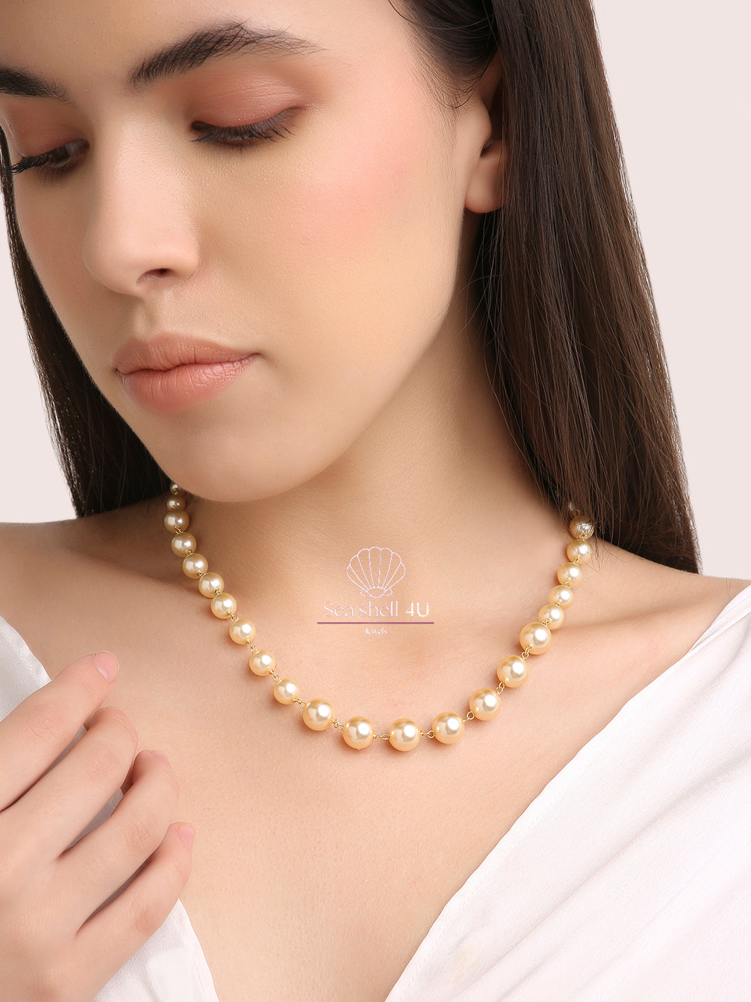 Classic Long Haara Necklace | Front Design | SeaShell4U Jewels