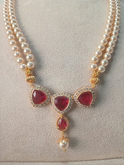 Classic Moti Haar Necklace | Front View | SeaShell4U Jewels