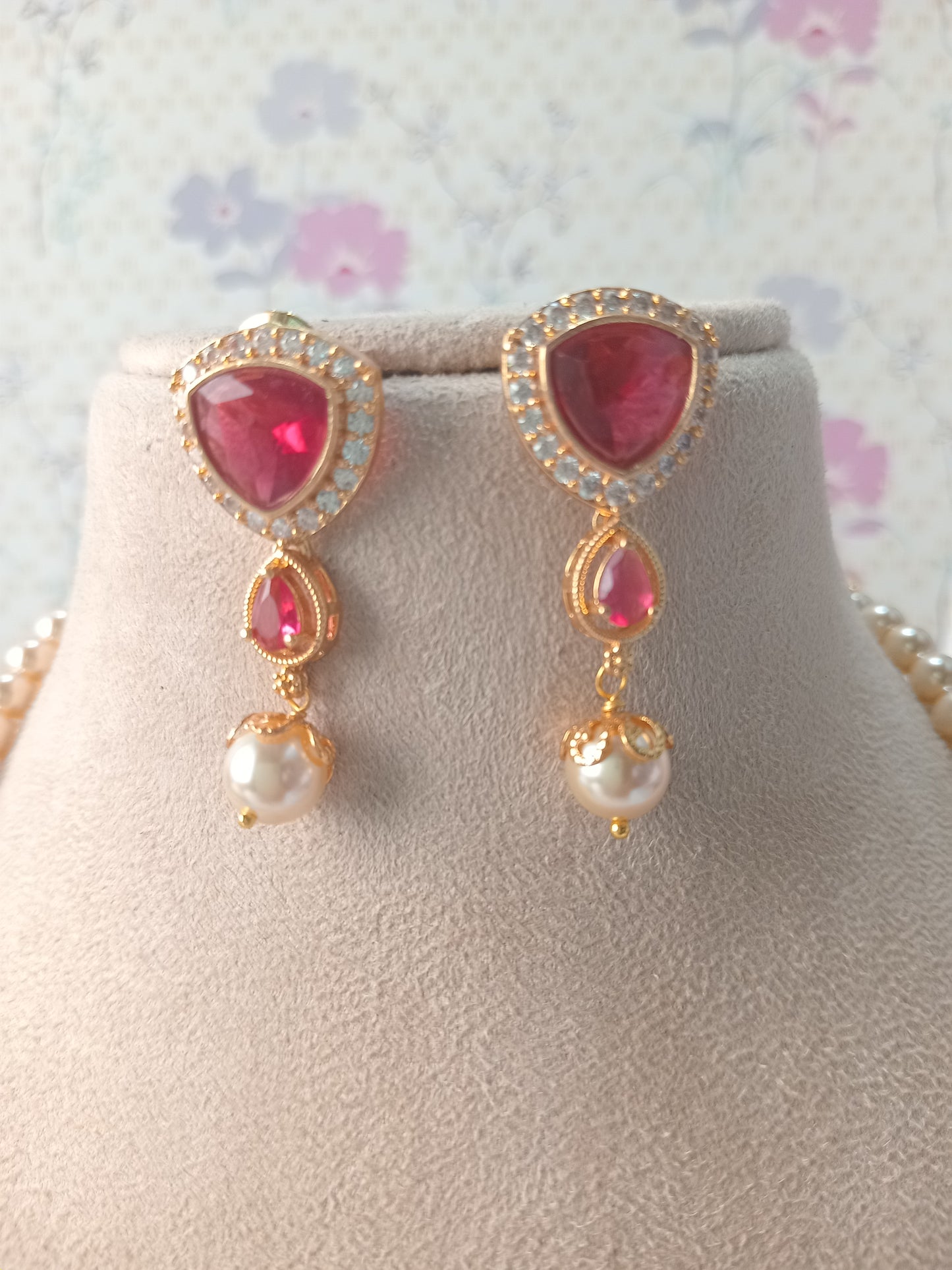 Elegant Moti Haar Jewellery | Front View | SeaShell4U Jewels