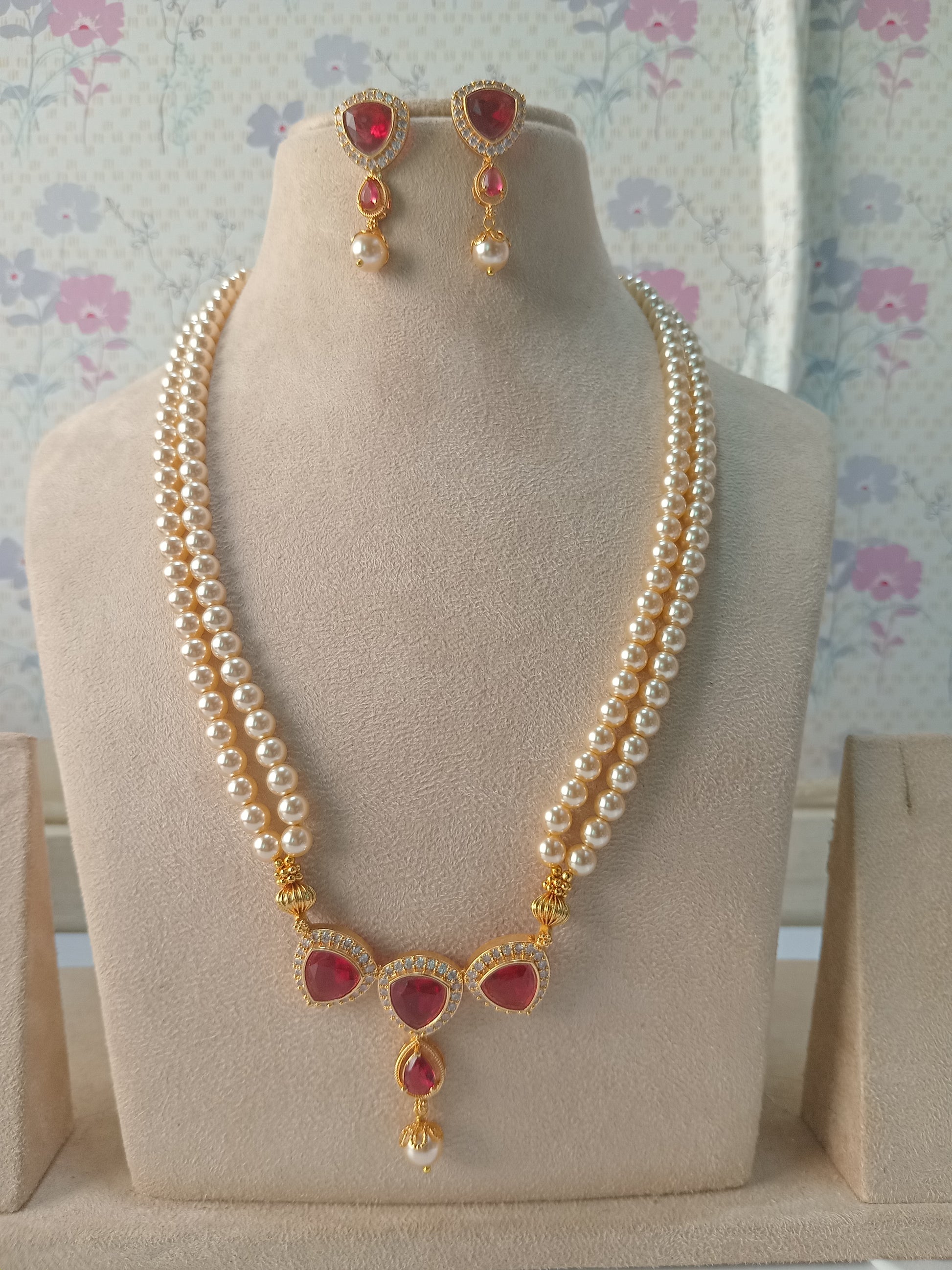 Traditional Moti Haar Necklace | Front Design | SeaShell4U Jewels