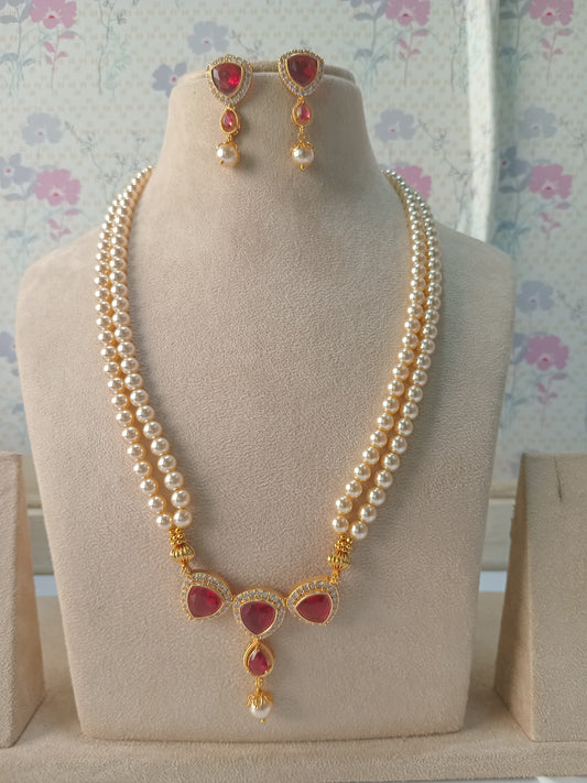 Traditional Moti Haar Necklace | Front Design | SeaShell4U Jewels