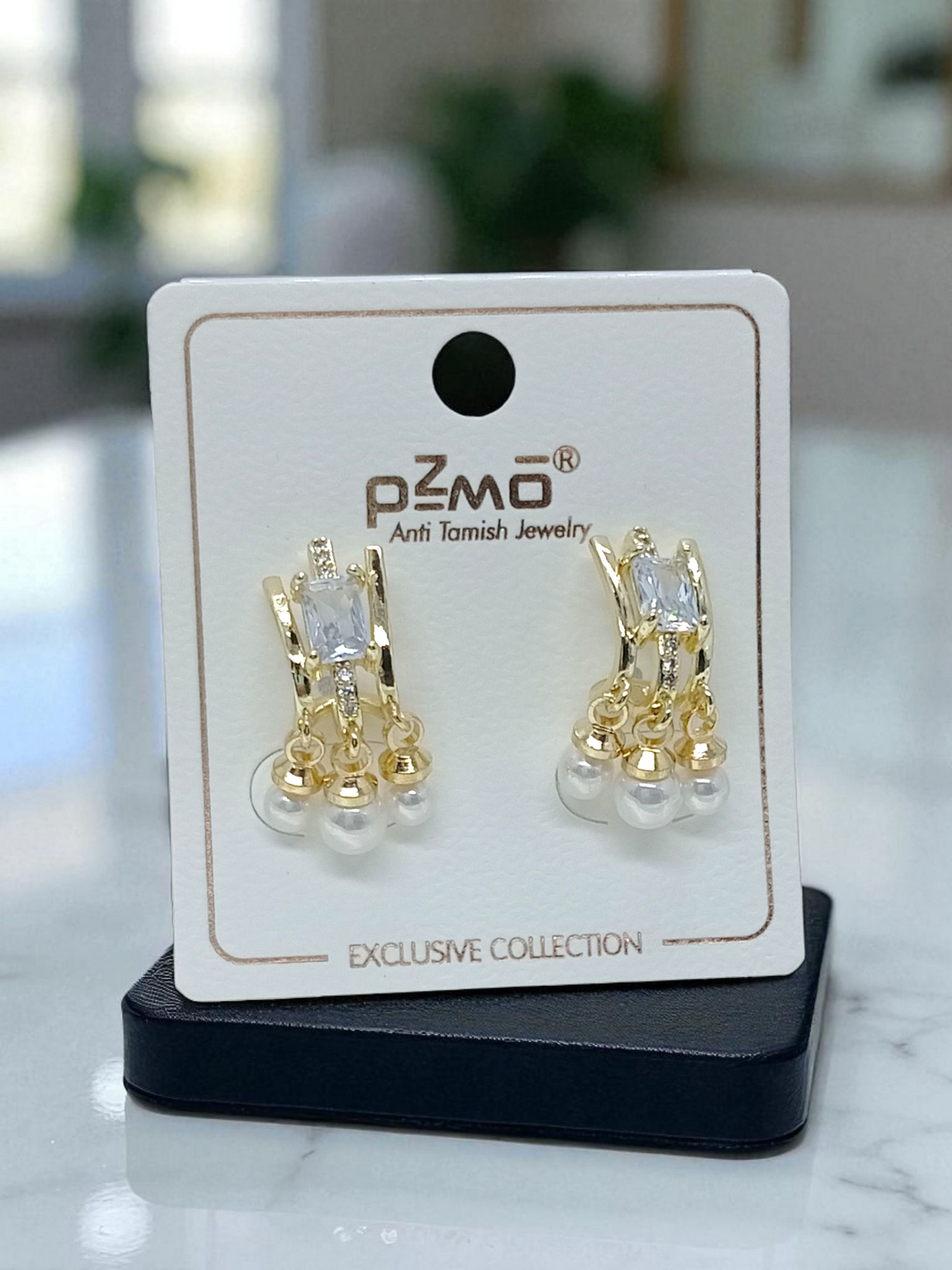 Elegant Brass Pearl Earrings For Women