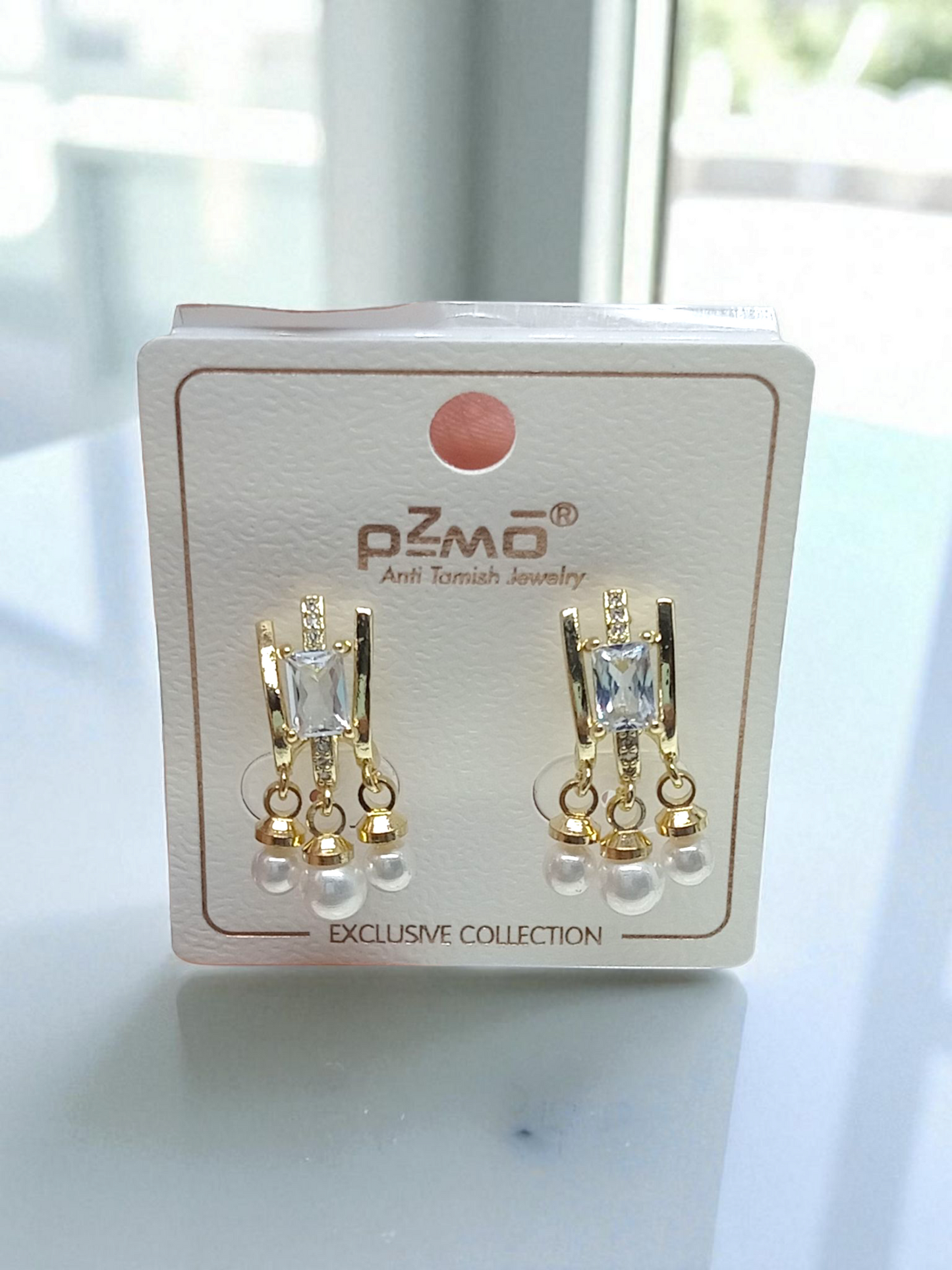 Elegant Brass Pearl Earrings For Women