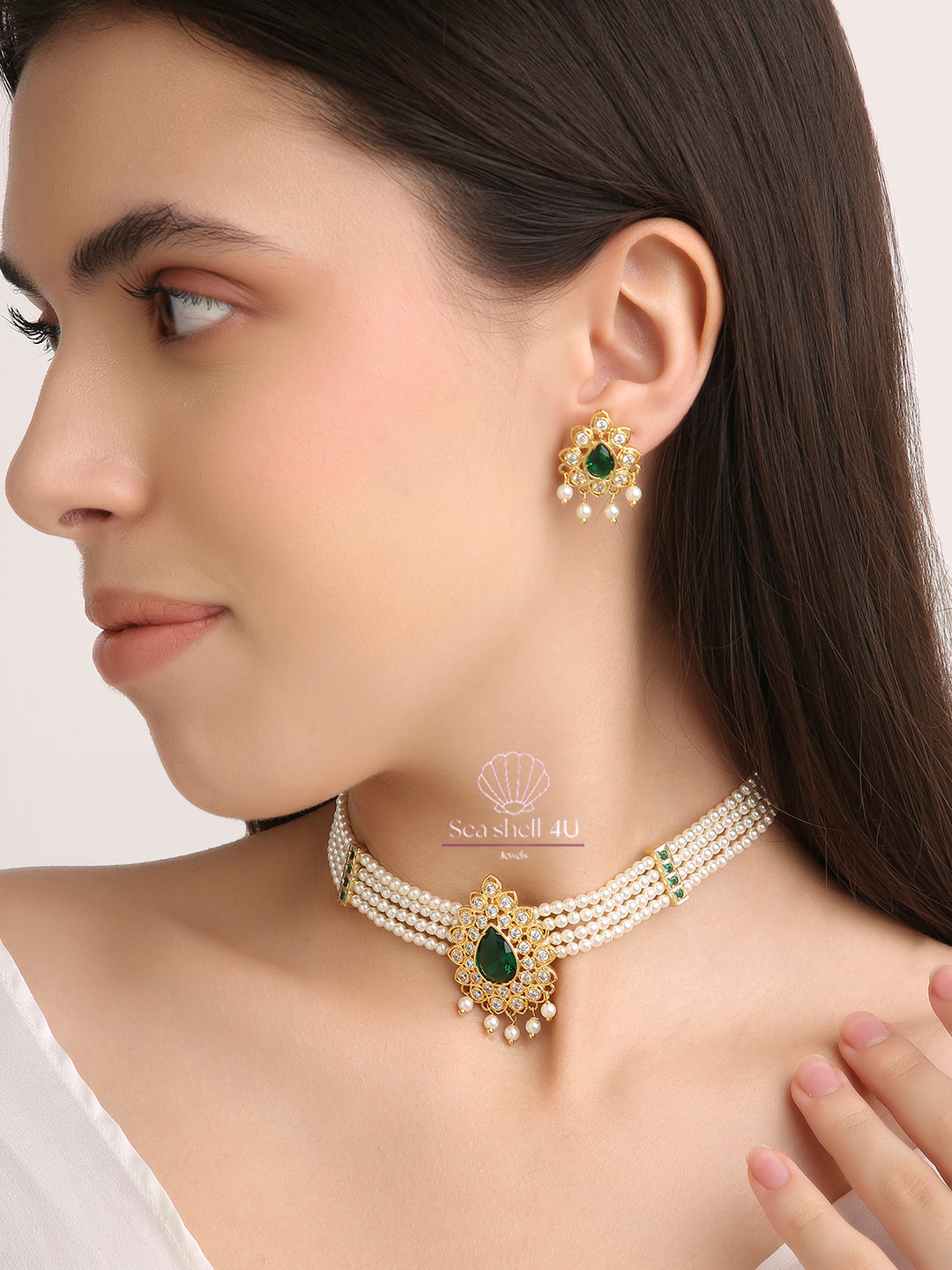 Classic Maharani Haar Necklace | Front Design | SeaShell4U Jewels