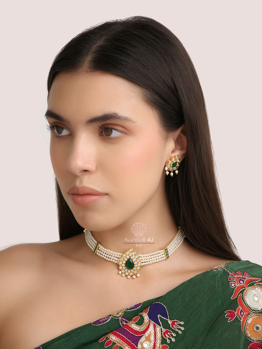 Regal Maharani Haar Necklace | Front Design | SeaShell4U Jewels