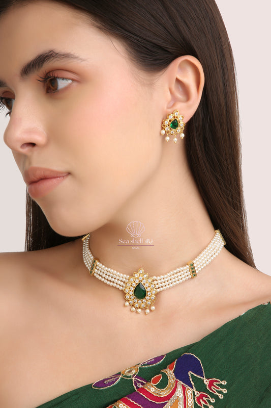 Traditional Royal Maharani Haar Jewellery | Front View | SeaShell4U Jewels