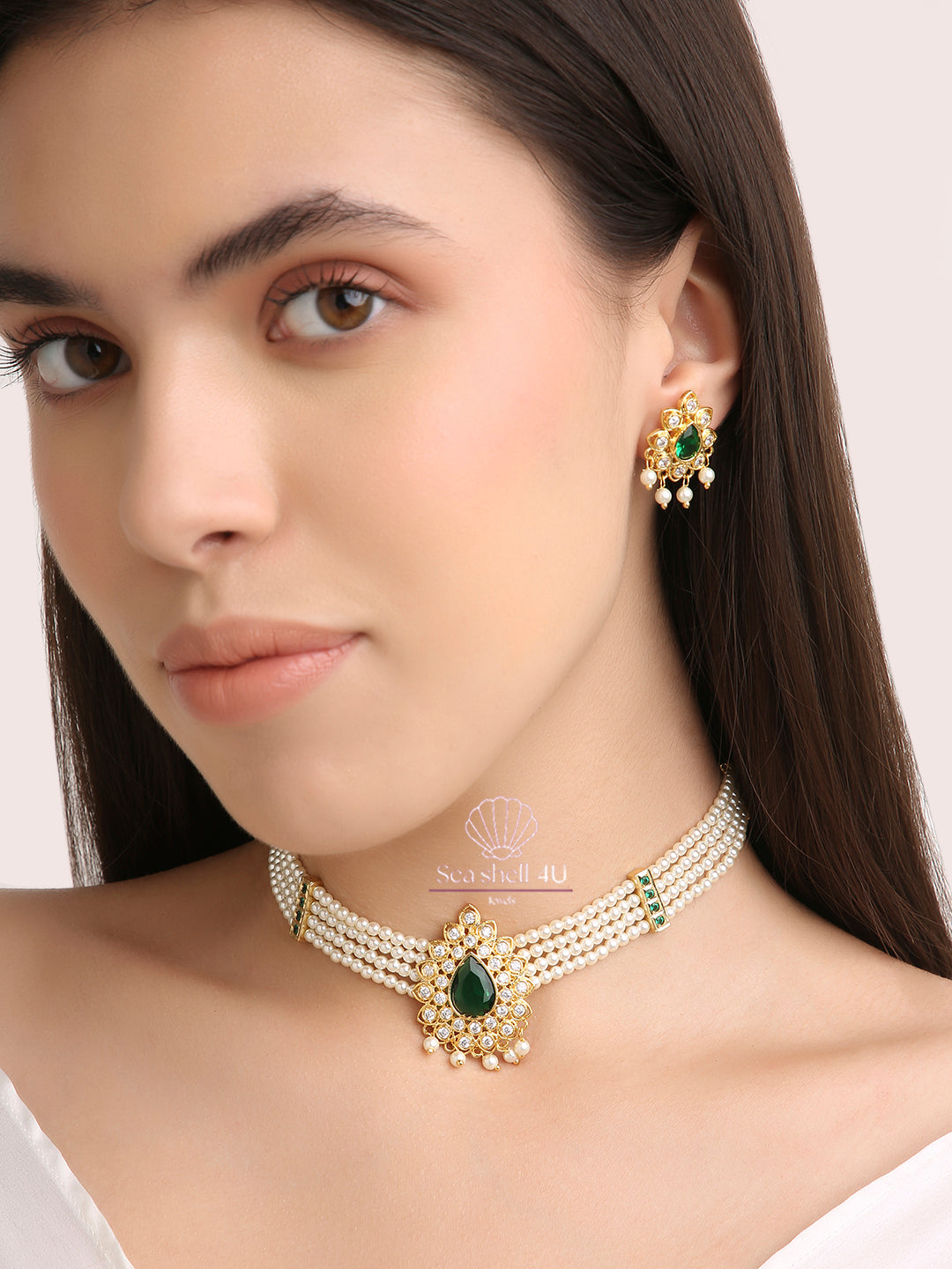 Royal Maharani Haar Necklace | Front View | SeaShell4U Jewels