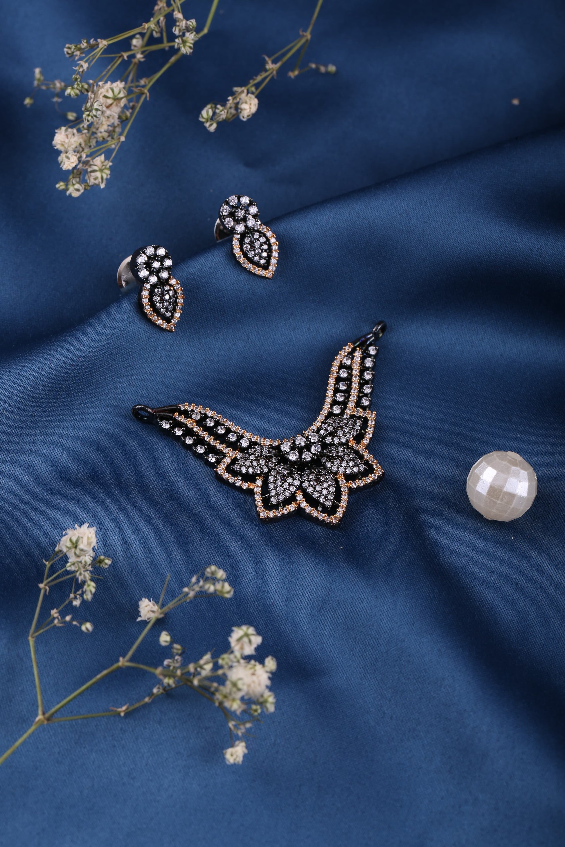 Traditional Gold-Tone Mangalsutra Pendant for Women | Front View | SeaShell4U Jewels