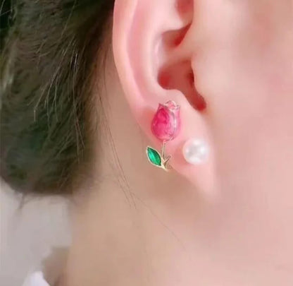 Premium Gold Brass Elegance Earrings for Women | Front View | SeaShell4U Jewels