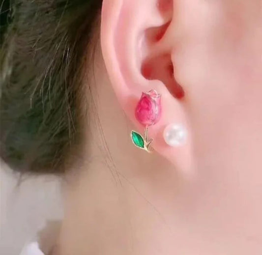 Premium Gold Brass Elegance Earrings for Women | Front View | SeaShell4U Jewels