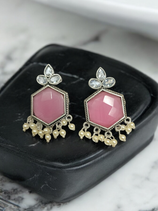 Royal Pearl Charm Earrings for Women | Front View | SeaShell4U Jewels