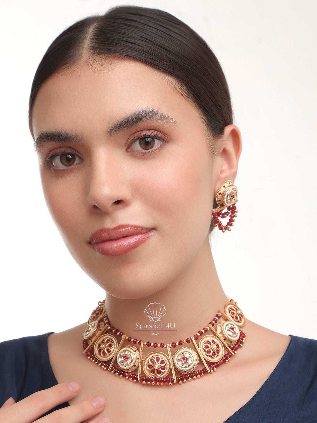 Royal Choker Necklace for Women | Front View | SeaShell4U Jewels