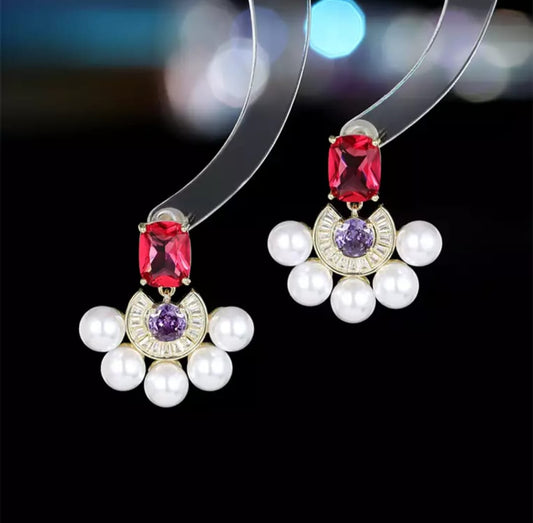 Royal Glow Premium Gold Brass Earrings | Front Design | SeaShell4U Jewels