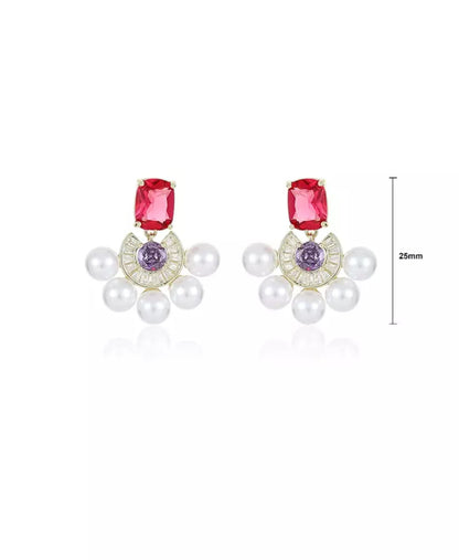 Timeless Glow Gold Brass Earrings for Women | Front View | SeaShell4U Jewels