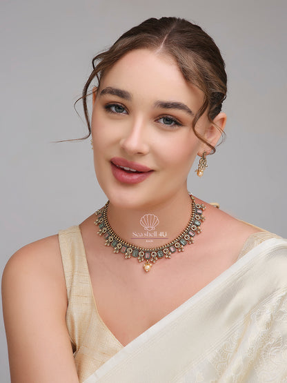 Antique Gold Brass Premium & Elegant Necklace For Women