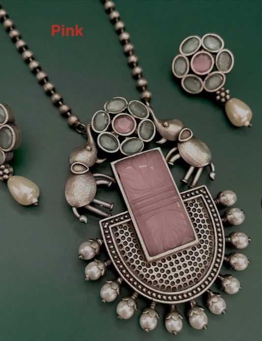 Silver Replica Bahubali Necklace